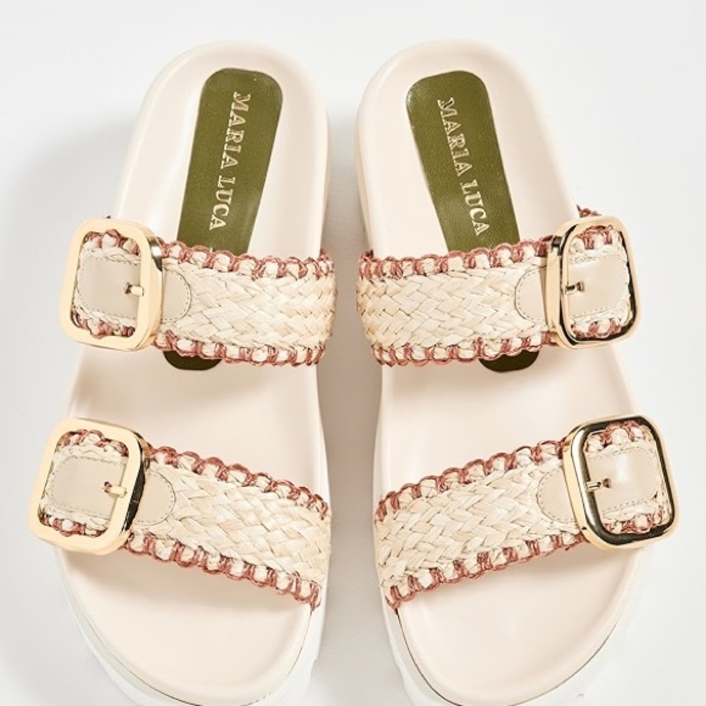 MARIA LUCA Iris Active Raffia Sandals Size 38 NWOT - Picture 2 of 7